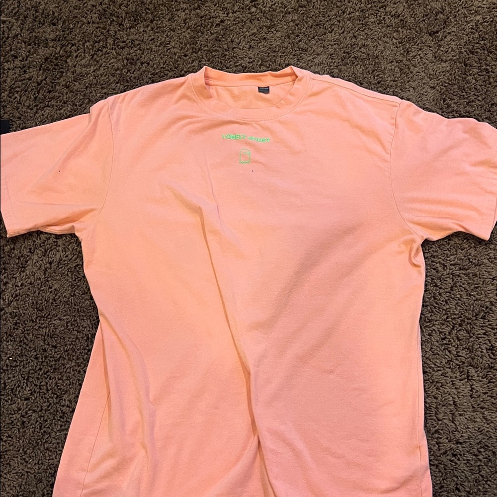 Lonely ghost text me when you get home green and peach shirt